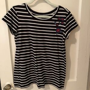 Striped Black and White Women's Top